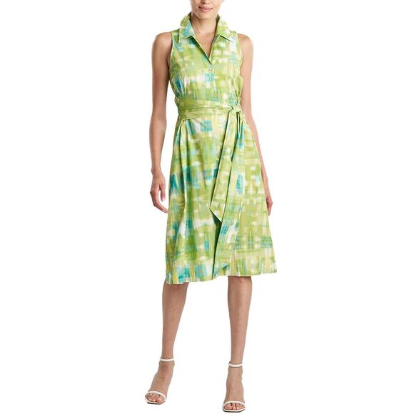 Natori Womens  Halter Button Down Dress, Green - Picture 1 of 4